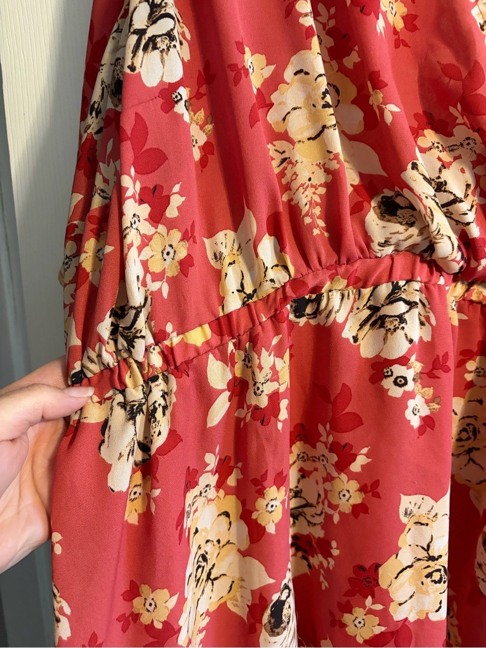 Torrid Floral Blouse Torrid 5 Pink Coral Chiffon Kimono Wide Sleeve Flowy Top - Picture 3 of 6